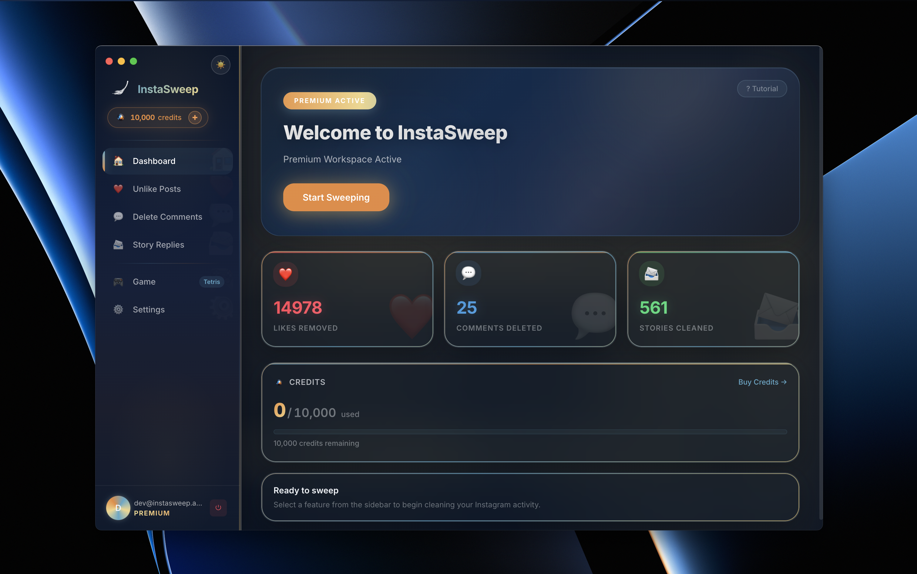 InstaSweep Premium Access